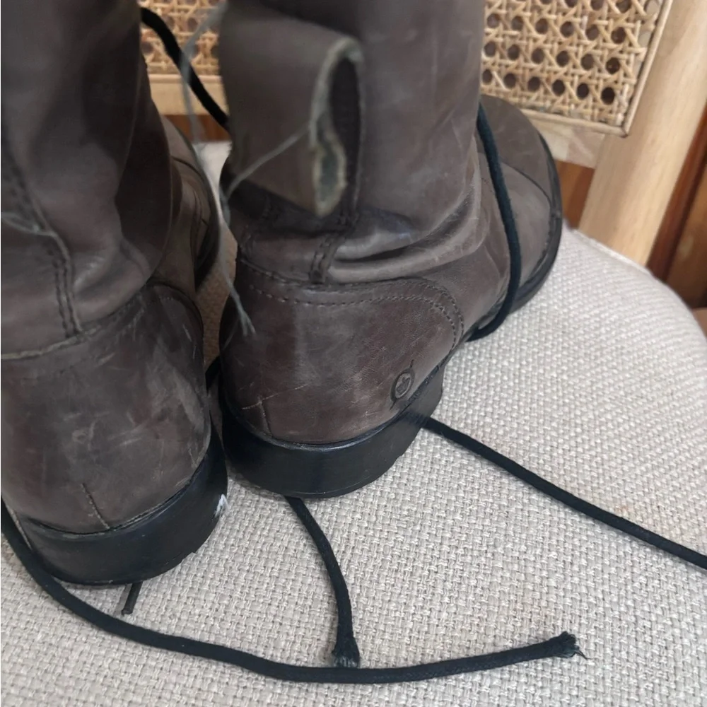 Born Grey Lace-Up Combat Boots - Picture 3 of 10